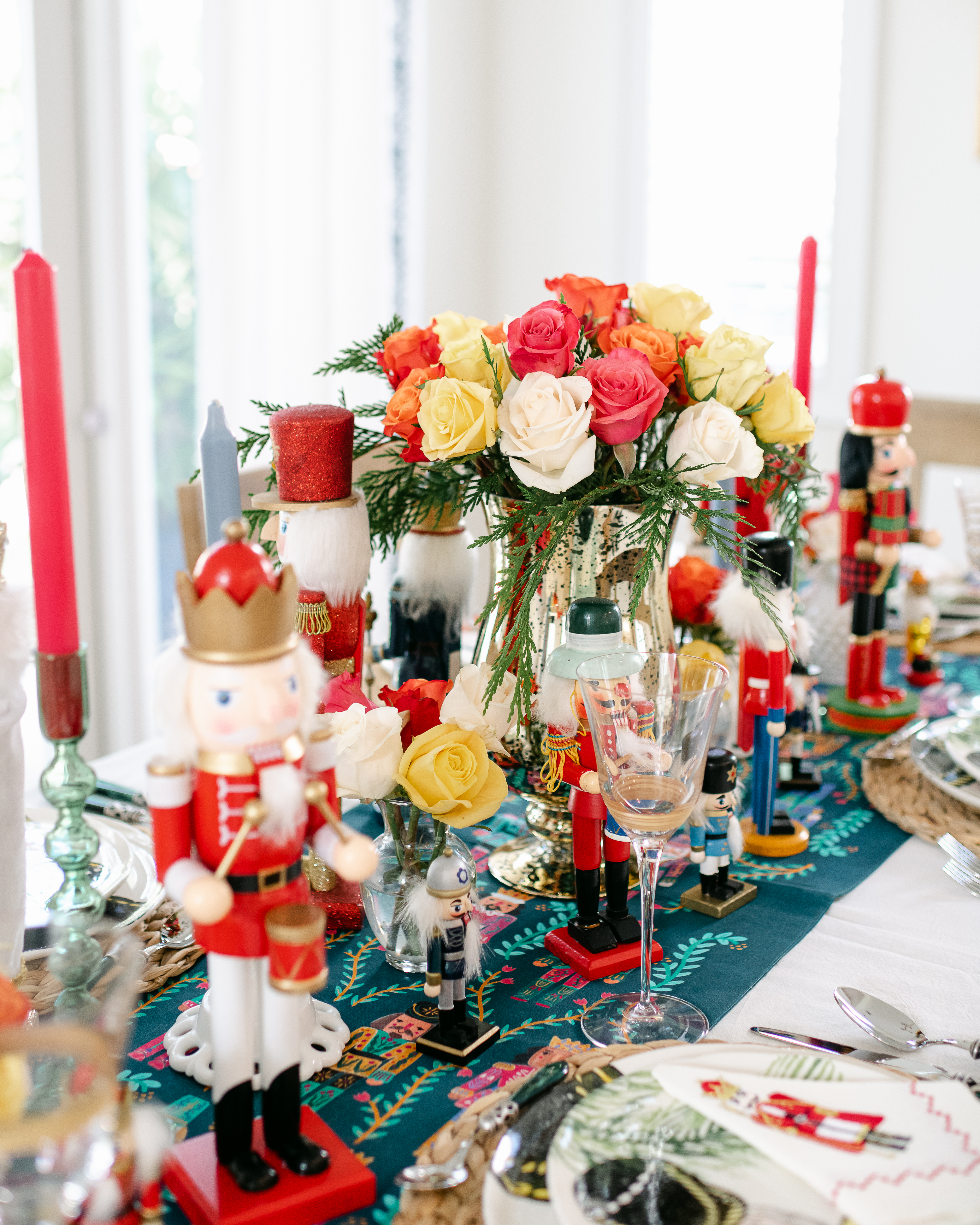 Colorful roses were the centerpiece